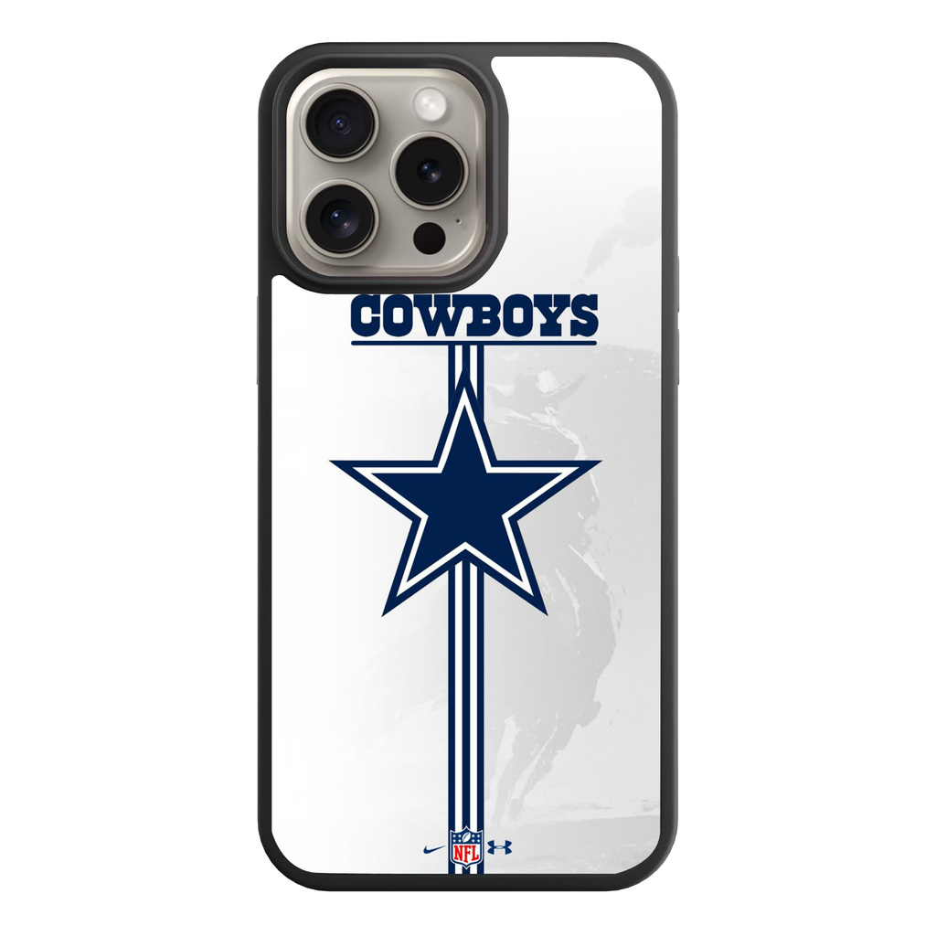 NFL Dallas Cowboys Phone Case For iPhone Samsung Galaxy Pixel - Dallas Cowboys Logo And Vertical Stripes On White Background