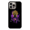 Dragon Ball Gohan Phone Case For iPhone Samsung Galaxy Pixel - Super Saiyan 2 Son Gohan Silhouette Art With Purple Aura And White Lightning On Black Background