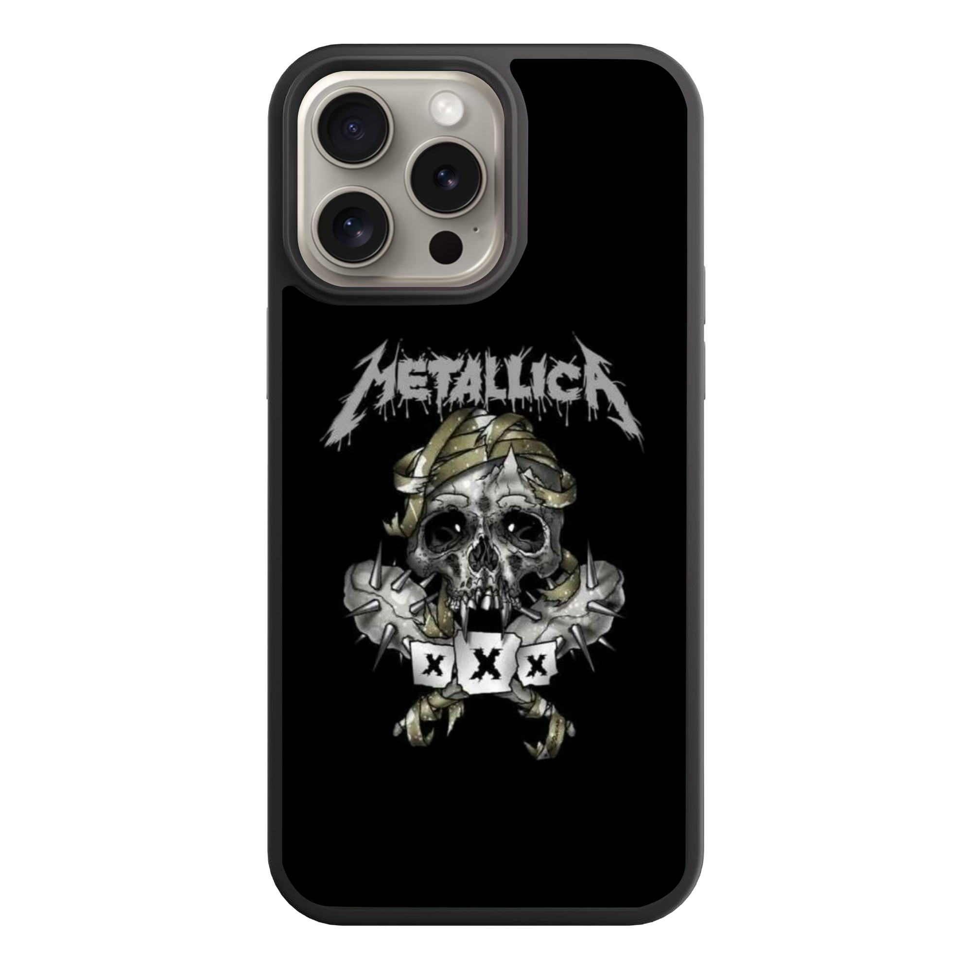 Metallica Phone Case For iPhone Samsung Galaxy Pixel - Metallica XXX Pushead Skull On Black Background