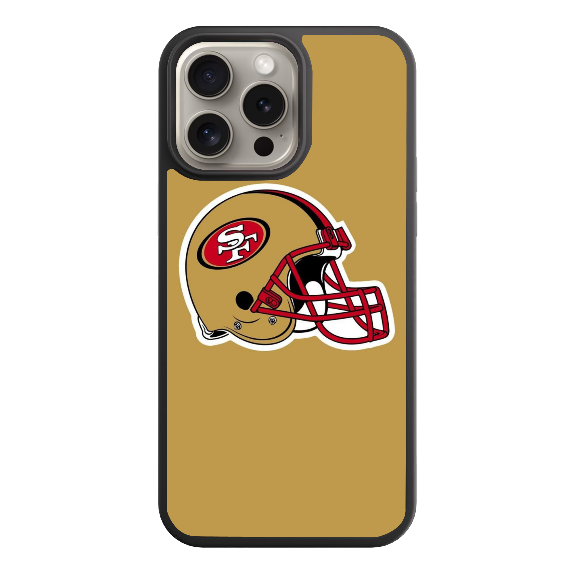 NFL San Francisco 49ers Phone Case For iPhone Samsung Galaxy Pixel - San Francisco 49ers Helmet On Gold Background