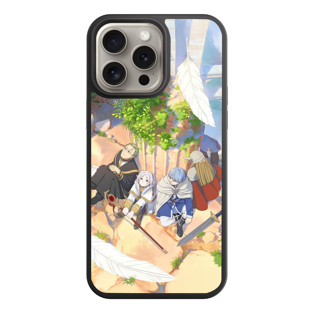 Frieren Beyond Journeys End Phone Case For iPhone Samsung Galaxy Pixel - The Hero Party Resting On Rocky Terrain