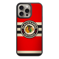 NHL Chicago Blackhawks Phone Case For iPhone Samsung Galaxy Pixel - Chicago Blackhawks Roundel Logo And Horizontal Stripes On Red Background