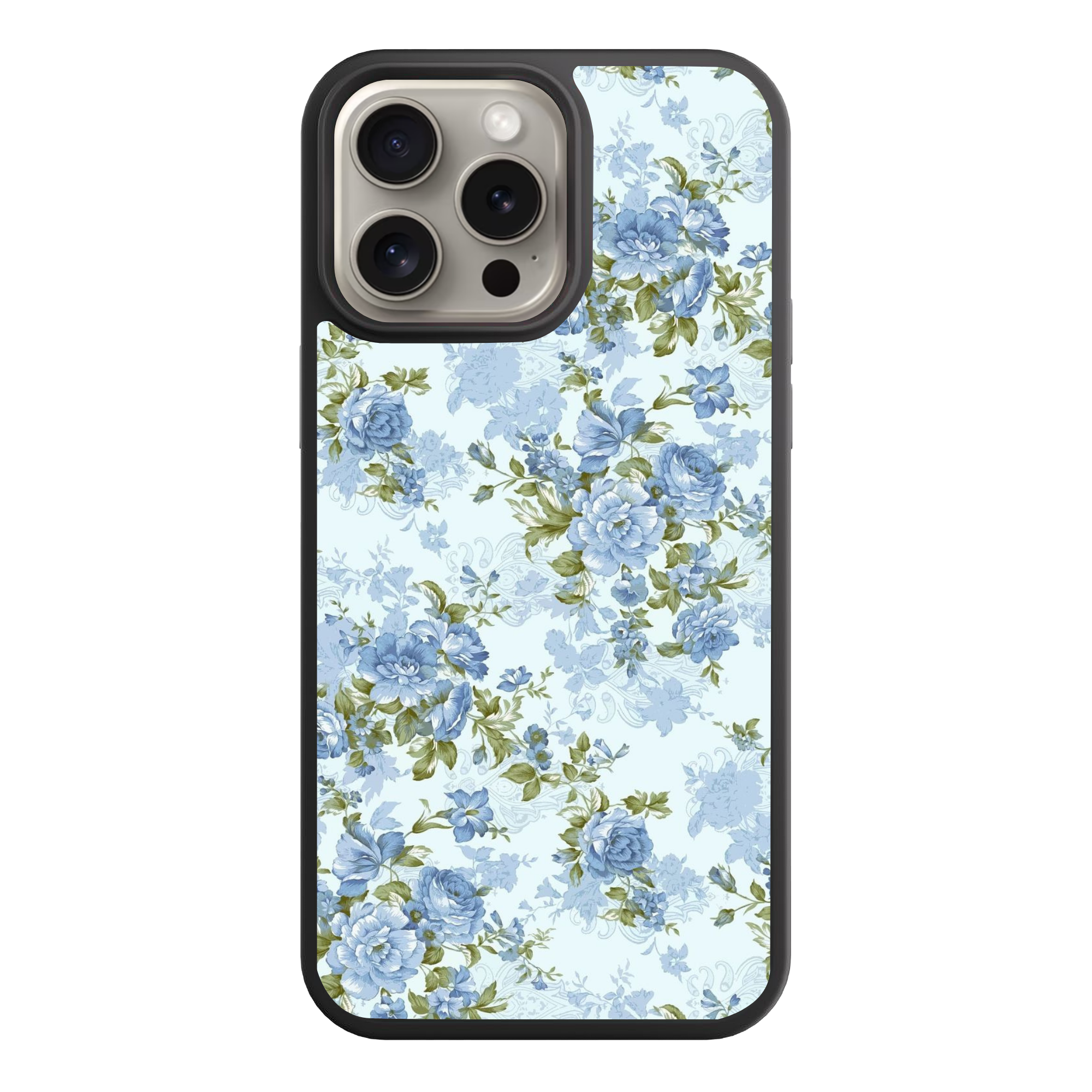 Floral Pattern Phone Case For iPhone Samsung Galaxy Pixel - Light Blue Shabby Chic Vintage Floral Pattern