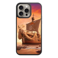 One Piece Live Action Phone Case For iPhone Samsung Galaxy Pixel - Detailed 3D Going Merry Ship On The Shore At Sunset