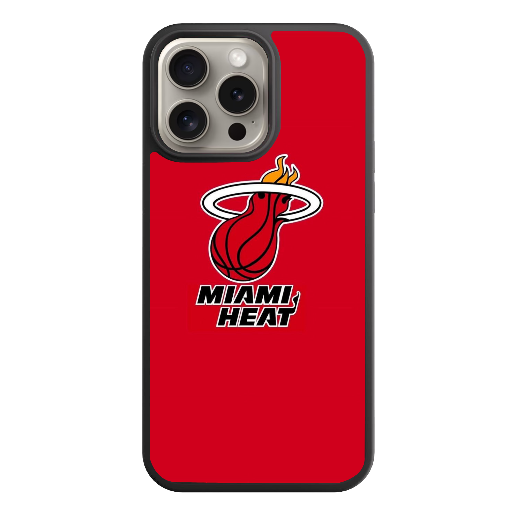 NBA Miami Heat Phone Case For iPhone Samsung Galaxy Pixel - Miami Heat Logo On Red Background