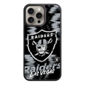 NFL Las Vegas Raiders Phone Case For iPhone Samsung Galaxy Pixel - Las Vegas Raiders Logo And Wordmark On Pixelated Textured Background