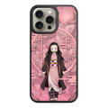 Demon Slayer Nezuko Phone Case For iPhone Samsung Galaxy Pixel - Nezuko Kamado Pink Asanoha Pattern Aesthetic Poster