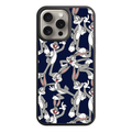 Looney Tunes Bugs Bunny Phone Case For iPhone Samsung Galaxy Pixel - Bugs Bunny Running And Posing Pattern On Navy Blue Background