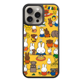 Miffy Phone Case For iPhone Samsung Galaxy Pixel - Miffy And Friends Pattern In Yellow Background