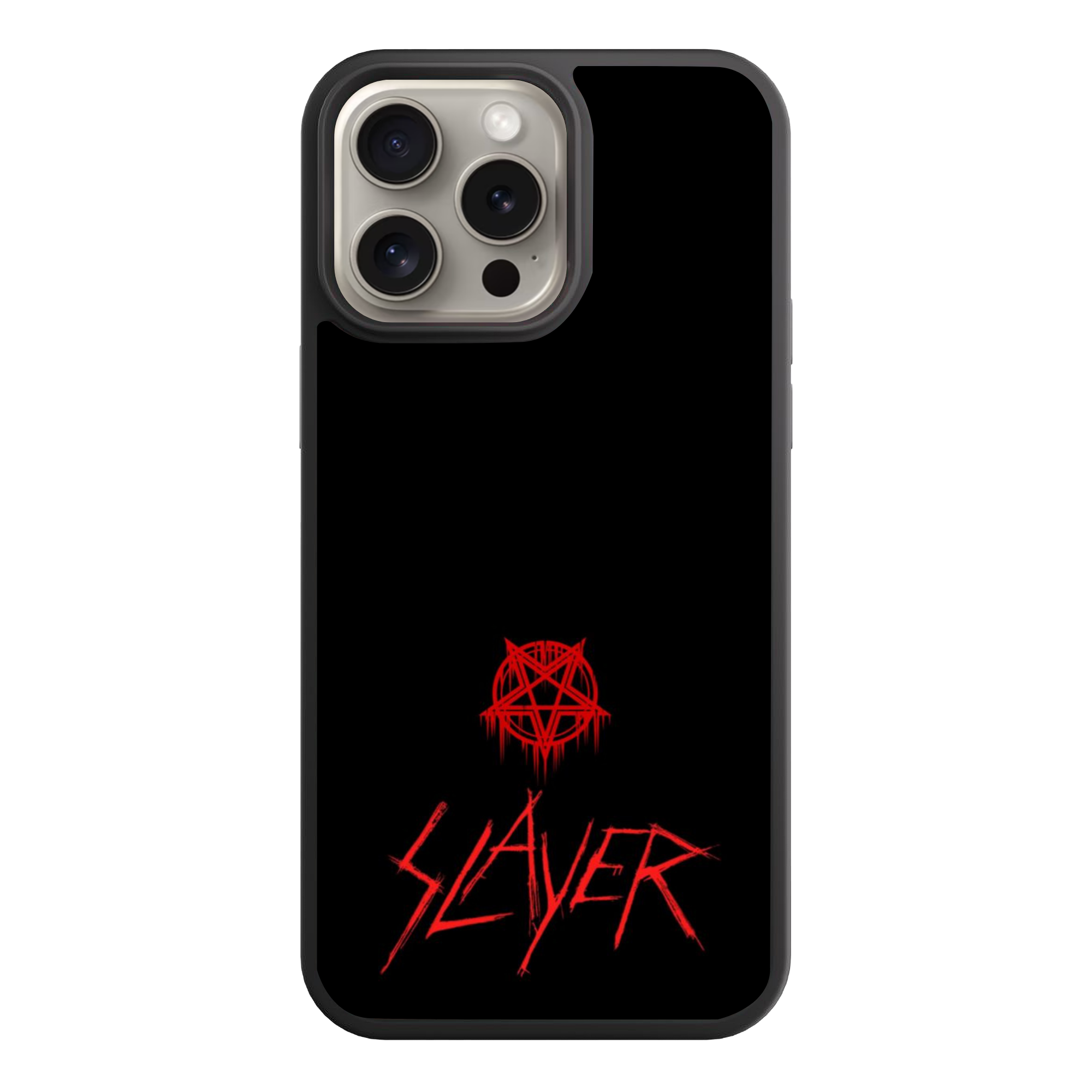 Slayer Phone Case For iPhone Samsung Galaxy Pixel - Slayer Logo And Drip Pentagram On Black Background
