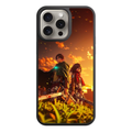 Attack on Titan Phone Case For iPhone Samsung Galaxy Pixel - Eren Yeager And Mikasa Ackerman Under Golden Sunset Sky Background