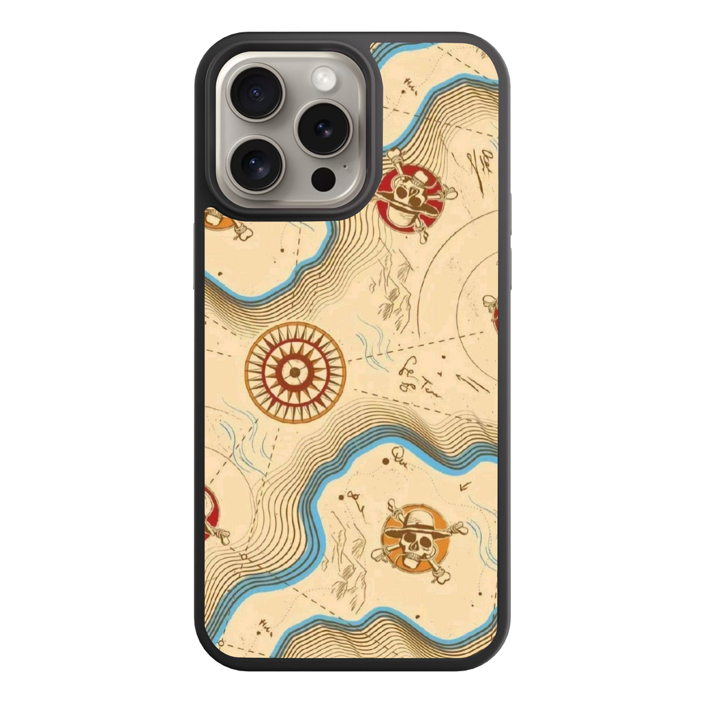 One Piece Live Action Phone Case For iPhone Samsung Galaxy Pixel - Straw Hat Grand Fleet Grand Line Map Poster