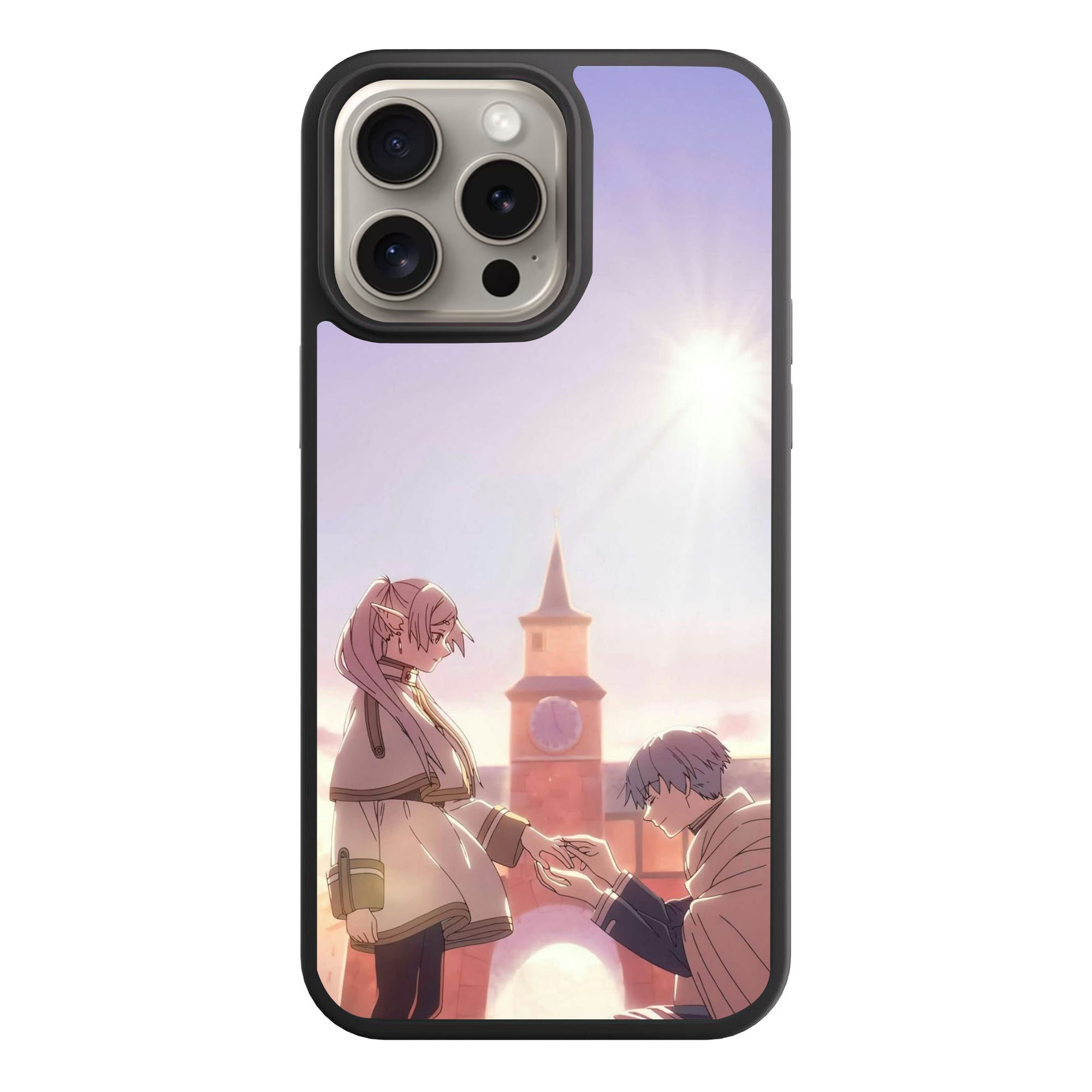 Frieren Beyond Journeys End Phone Case For iPhone Samsung Galaxy Pixel - Himmel Ringing Frieren Finger In Front Of Clock Tower