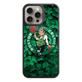 NBA Boston Celtics Phone Case For iPhone Samsung Galaxy Pixel - Boston Celtics Lucky The Leprechaun On Clover Background