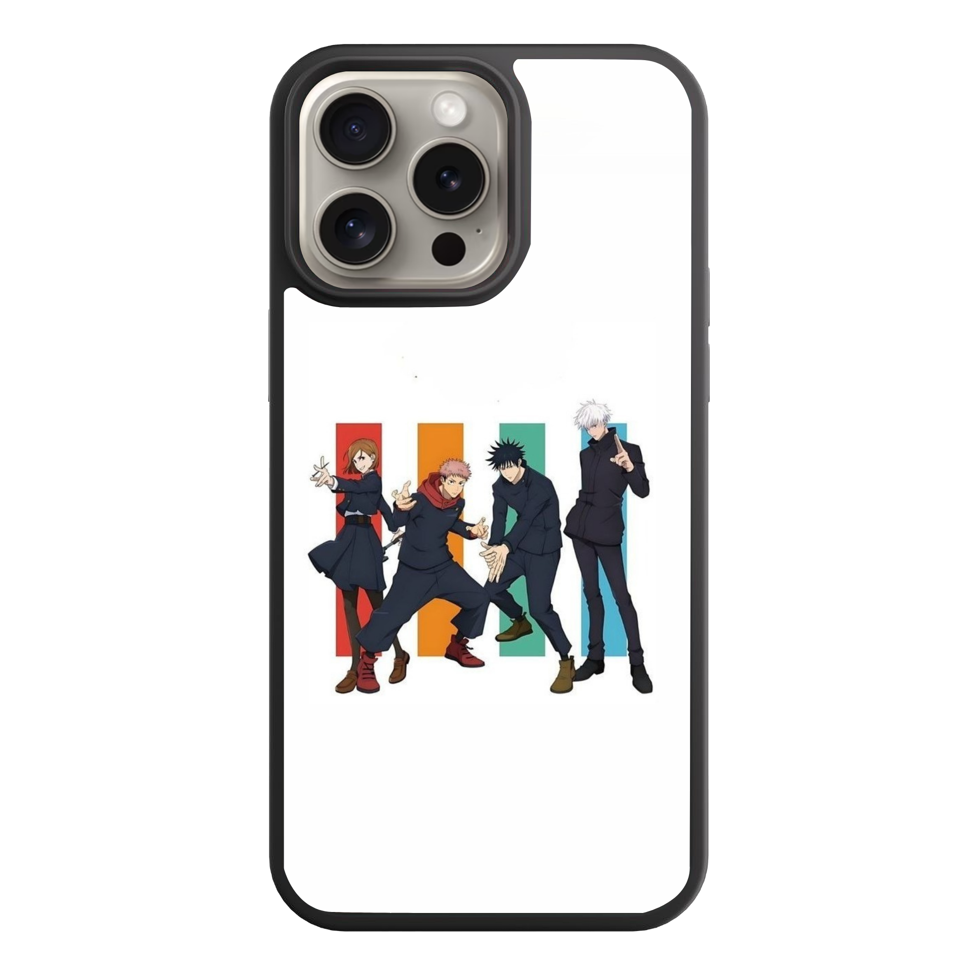 Jujutsu Kaisen Phone Case For iPhone Samsung Galaxy Pixel - Jujutsu Kaisen Team 7 Minimalist Color Strips On White Background