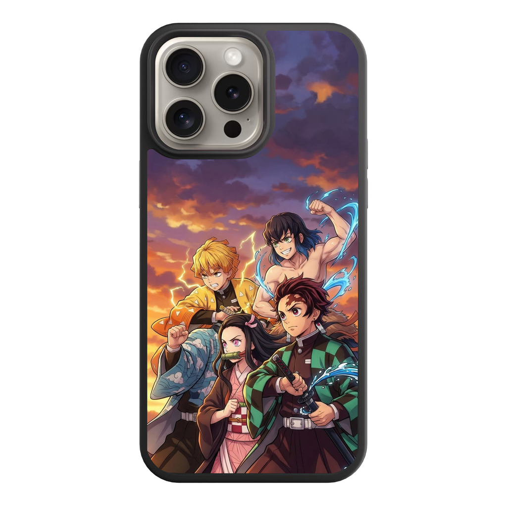 Demon Slayer Phone Case For iPhone Samsung Galaxy Pixel - The Demon Slayer Core Four Sunset Battle Poster