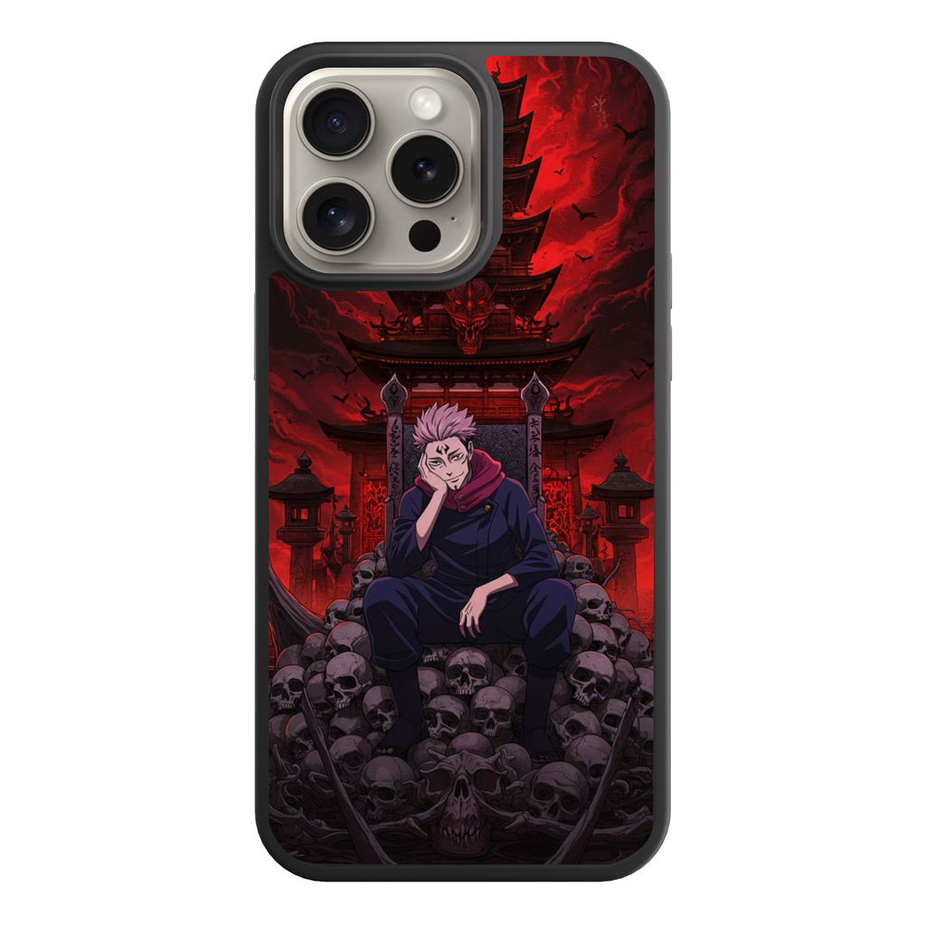 Jujutsu Kaisen Sukuna Phone Case For iPhone Samsung Galaxy Pixel - Ryomen Sukuna On Throne Of Skulls Malevolent Shrine Poster