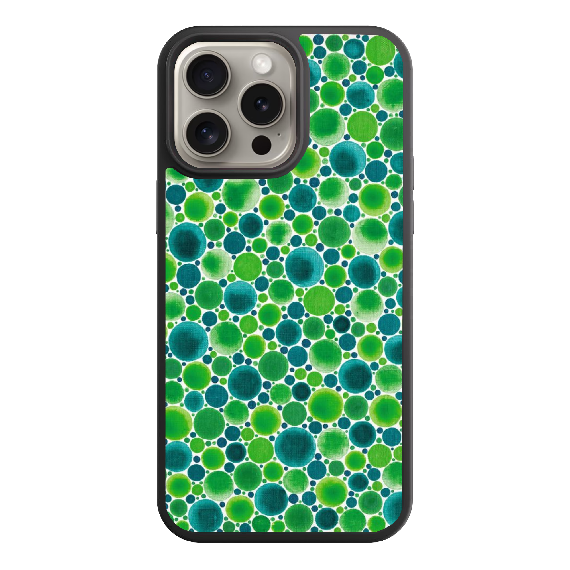 Yayoi Kusama Phone Case For iPhone Samsung Galaxy Pixel - Green And Teal Polka Dot Seamless Pattern