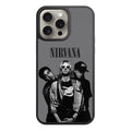 Nirvana Phone Case For iPhone Samsung Galaxy Pixel - Nirvana Band Photo Portrait Graphic In Grey Background