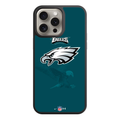 NFL Philadelphia Eagles Phone Case For iPhone Samsung Galaxy Pixel - Philadelphia Eagles Logo And Wordmark On Midnight Green Background With Ghosted Eagle