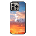 Attack on Titan Phone Case For iPhone Samsung Galaxy Pixel - Wings Of Freedom Emblem And Flying Birds On Sunset Cloudy Sky Background