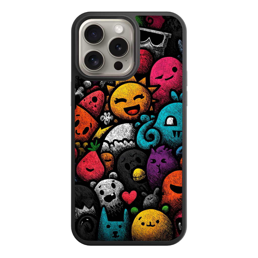 Art Print Phone Case For iPhone Samsung Galaxy Pixel - Colorful Neon Graffiti Doodle Character Pattern