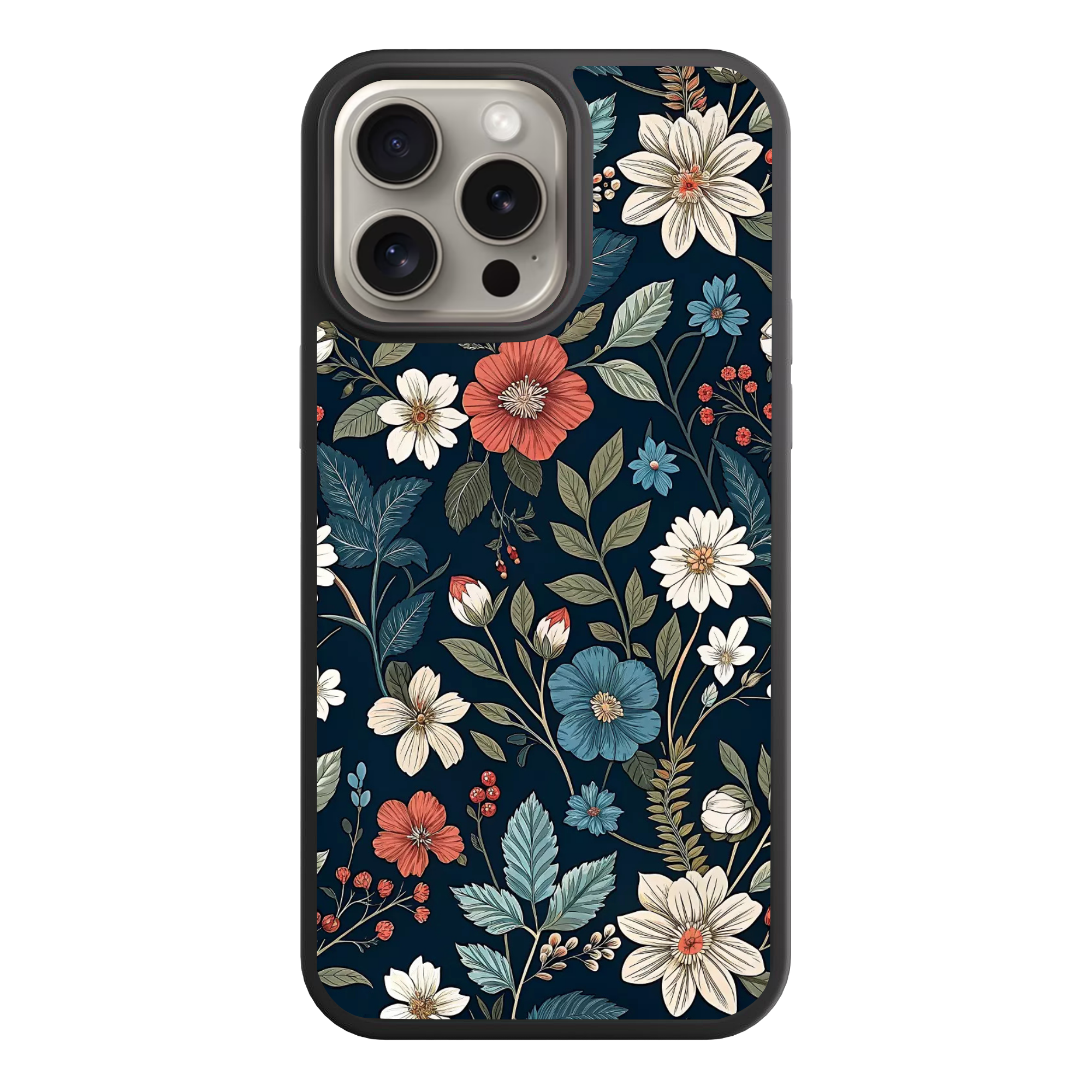 Floral Pattern Phone Case For iPhone Samsung Galaxy Pixel - Vintage Botanical Floral Seamless Pattern