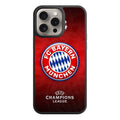 FC Bayern Munich Phone Case For iPhone Samsung Galaxy Pixel - 3D FC Bayern Munich Logo With UEFA Champions League Starball On Red Background
