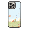 The Little Prince Phone Case For iPhone Samsung Galaxy Pixel - The Little Prince With Fox Sitting On Flowery Meadow On Soft Blue Cosmos Background
