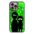 Rick And Morty Phone Case For iPhone Samsung Galaxy Pixel - Rick And Morty Silhouette On Green Portal Background