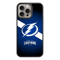 NHL Tampa Bay Lightning Phone Case For iPhone Samsung Galaxy Pixel - Tampa Bay Lightning Logo And Diagonal Stripe On Textured Blue Background
