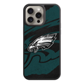 NFL Philadelphia Eagles Phone Case For iPhone Samsung Galaxy Pixel - Philadelphia Eagles Metallic Logo On Distressed Midnight Green Background