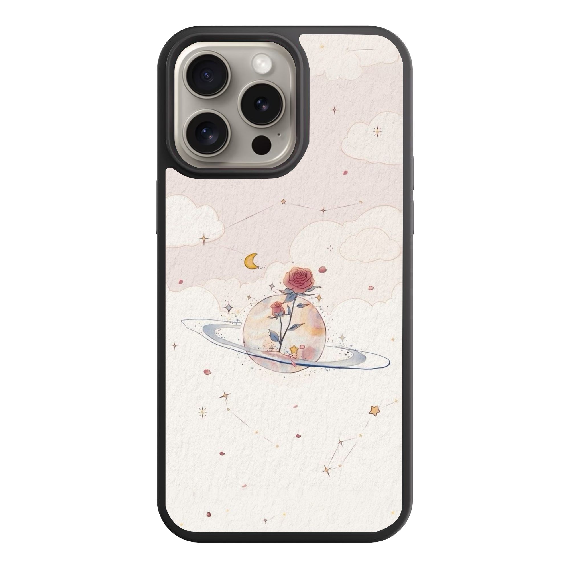 The Little Prince Phone Case For iPhone Samsung Galaxy Pixel - The Little Prince Celestial Rose On Beige Cloud Background