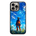 Naruto Phone Case For iPhone Samsung Galaxy Pixel - Naruto Uzumaki Standing In A Grassy Field Looking Up At A Swirling Blue Sky