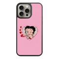 Betty Boop Phone Case For iPhone Samsung Galaxy Pixel - Betty Boop Inside A Heart Pattern On Pink Background