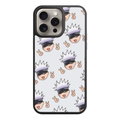 Jujutsu Kaisen Gojo Phone Case For iPhone Samsung Galaxy Pixel - Satoru Gojo Chibi Peace Pattern On White Background