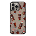 Coca Cola Phone Case For iPhone Samsung Galaxy Pixel - Vintage Coca Cola Bottles And Glasses Pattern On Khaki Background