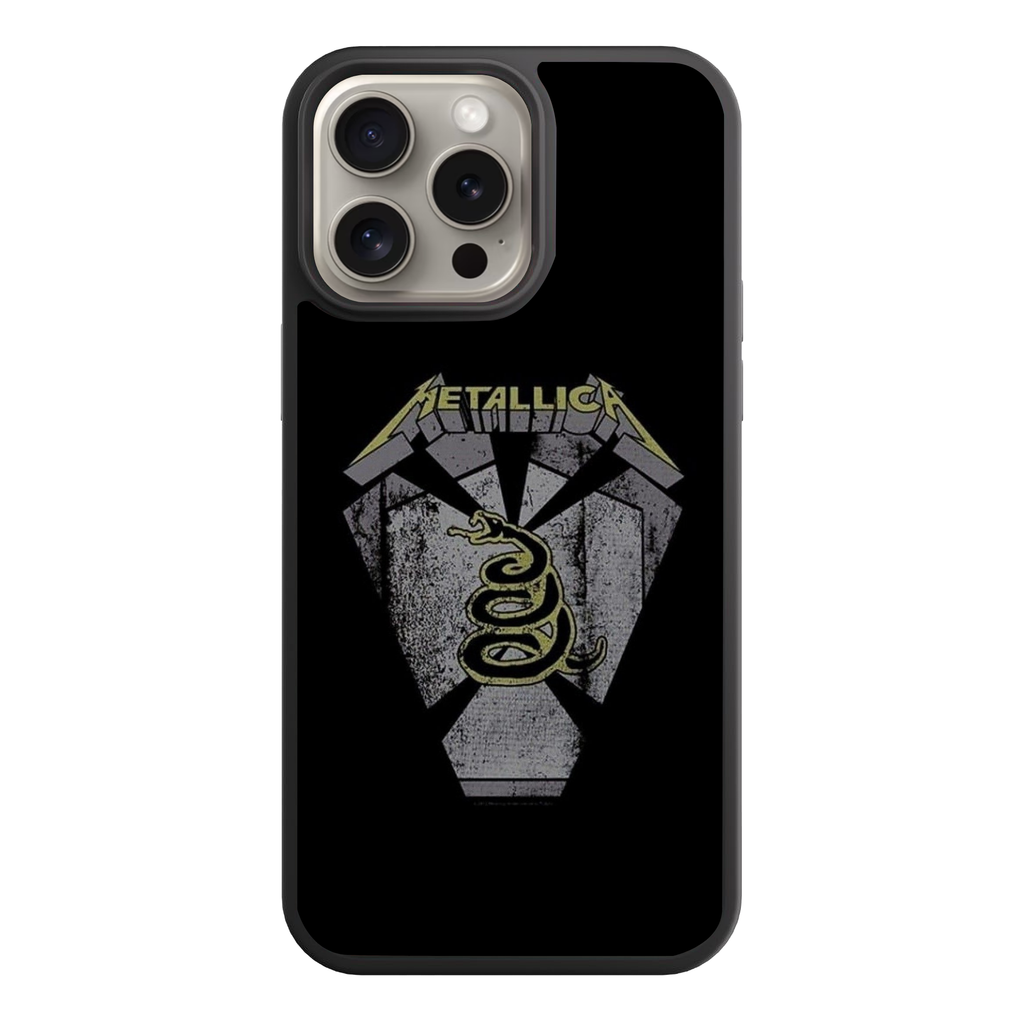 Metallica Phone Case For iPhone Samsung Galaxy Pixel - Metallica Black Album Snake Logo On Black Background