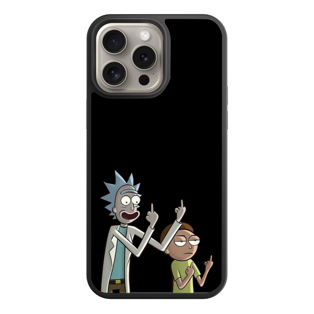 Rick And Morty Phone Case For iPhone Samsung Galaxy Pixel - Rick And Morty Posing On Black Background