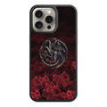 House Of The Dragon Phone Case For iPhone Samsung Galaxy Pixel - House Of The Dragon Metallic Targaryen Sigil Poster In Dark Red Smoke Background
