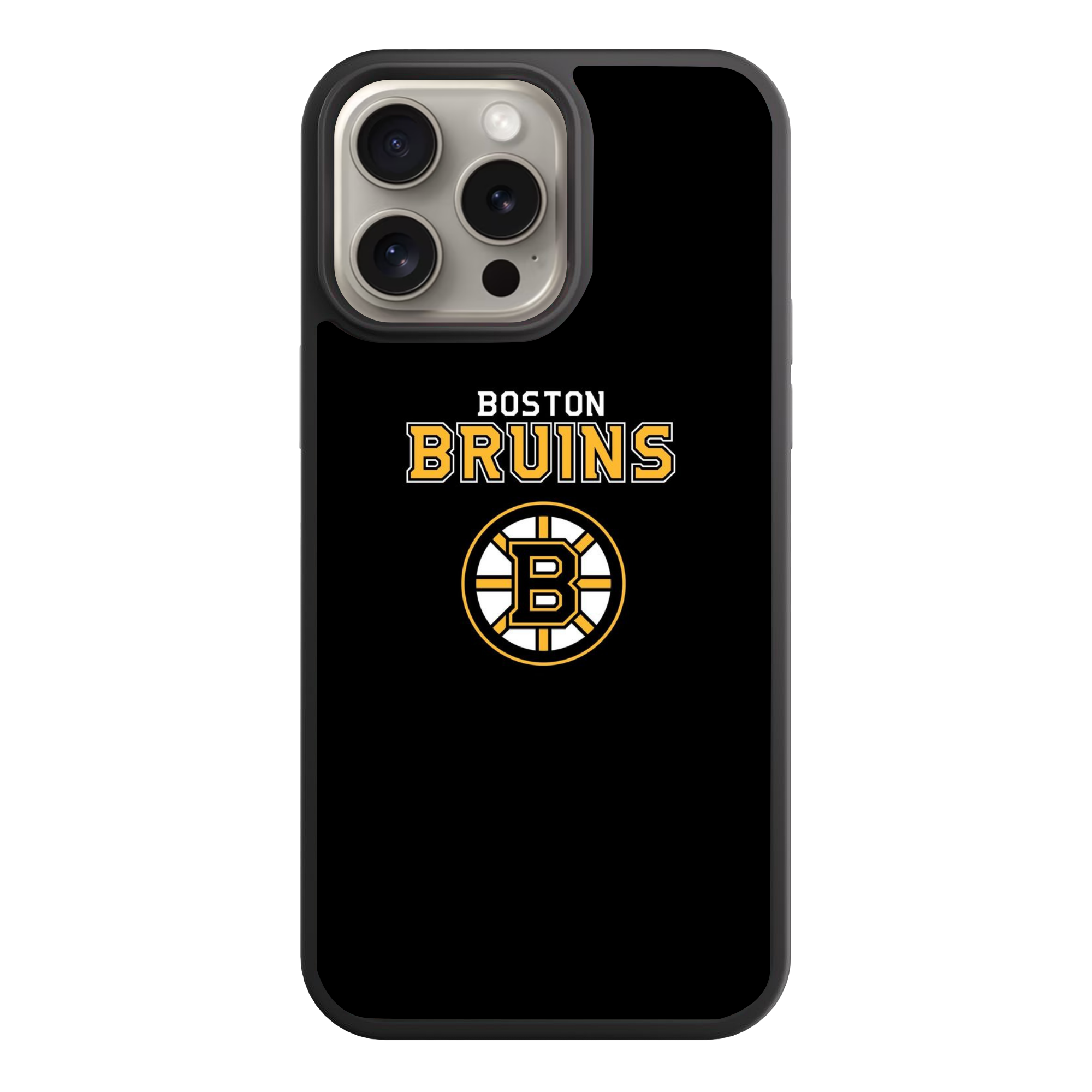 NHL Boston Bruins Phone Case For iPhone Samsung Galaxy Pixel - Boston Bruins Logo And Wordmark On Black Background