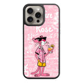 Pink Panther Phone Case For iPhone Samsung Galaxy Pixel - Pink Panther In Hawaiian Shirt With Cocktail And Graffiti Text In Pink Background