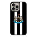 Newcastle United FC Phone Case For iPhone Samsung Galaxy Pixel - Newcastle United FC Crest On Black And White Vertical Stripes