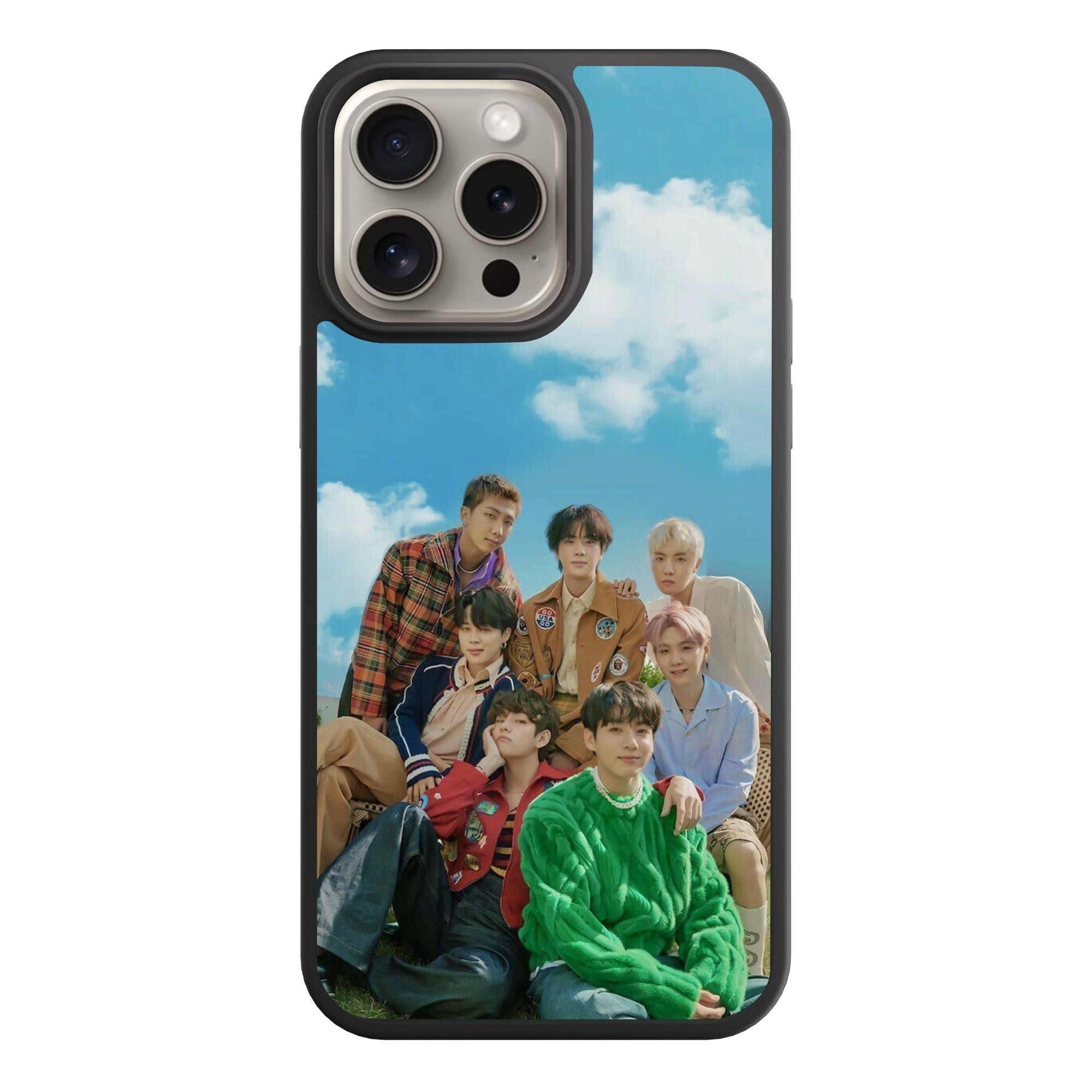 BTS Phone Case For iPhone Samsung Galaxy Pixel - BTS Members Under Bright Blue Sky