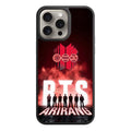 BTS Phone Case For iPhone Samsung Galaxy Pixel - BTS Arirang Silhouette Poster On Red Smokey Background