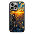 Attack on Titan Eren Phone Case For iPhone Samsung Galaxy Pixel - Eren Yeager Overlooking City At Sunset Background