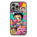 Betty Boop Phone Case For iPhone Samsung Galaxy Pixel - Betty Boop Pop Art Collage On Vibrant Teal And Pink Background