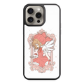 Cardcaptor Sakura Phone Case For iPhone Samsung Galaxy Pixel - Sakura Kinomoto Inside An Ornate Pink Frame On A Dotted White Background