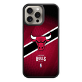 NBA Chicago Bulls Phone Case For iPhone Samsung Galaxy Pixel - Chicago Bulls Logo And Diagonal Stripe On Red Background