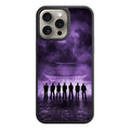 BTS Phone Case For iPhone Samsung Galaxy Pixel - BTS Silhouette In Front Of Korean Palace On Purple Smokey Background